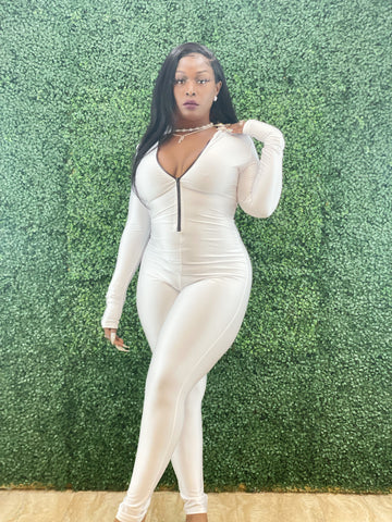 White Bodycon Jumpsuit