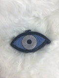 Diamond Blue Eye Clutch