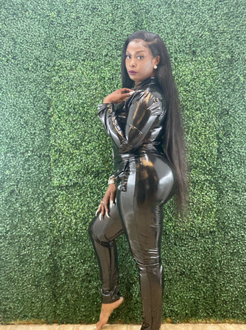 Sexy Leather Jumpsuit